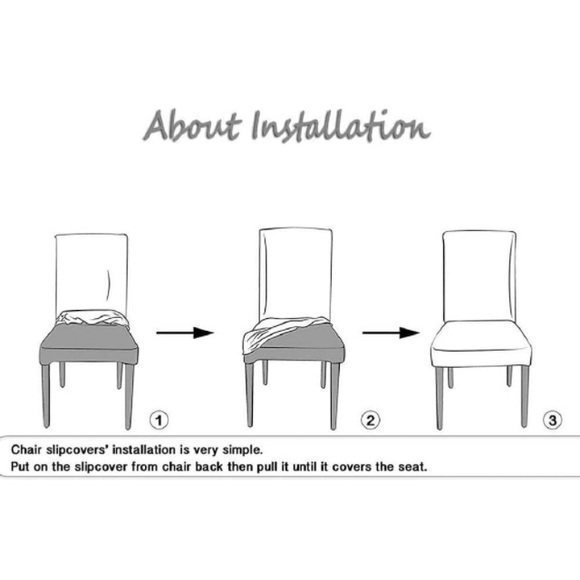 Dining Chair Covers Stretch Waterproof, Solid PU artificial Leather Protectors 2 - Picture 5 of 7